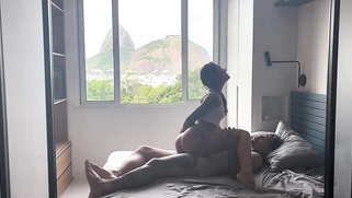 Penetrating very slowly the pussy and ass of the tourist from Rio de Janeiro
