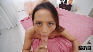 Alexia Anders is sucking cock and licking balls in POV