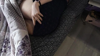 Reverse cowgirl French wife creampied