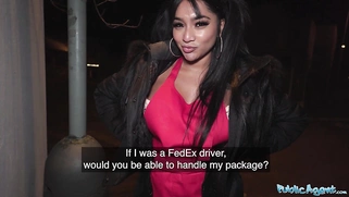 A gorgeous Asian woman captivated by his risqué tits and ass