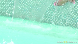 The drops of water rolling down Courtney Taylor's big tits