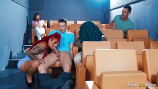 Redhead Niky Bimbodoll is sucking Charlie Dean's cock