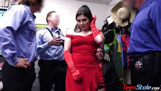 Teen escaping from casino on four dicks