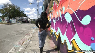 Carmen De Luz walking outdoor and shaking that enormous ass of hers