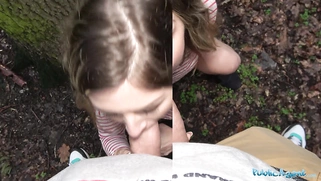 Russian hotties enjoy having sex outside in the daytime.