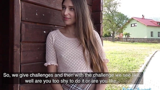 Talia Mint in sexy public suck and fuck challenge