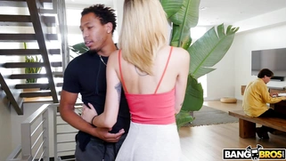 Haley Reed foreplays with black bf behind her father's back