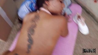 Catalina Devil on her fours gets pussy drilled