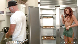 Monique Alexander teasing him in the kitchen