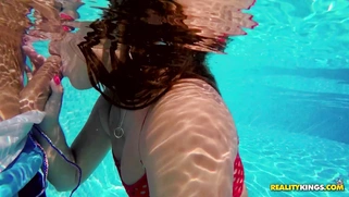 Hungarian babe Amirah Adara sucking his cock underwater