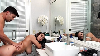 Big Natural Tits Stepsister Fucked While Doing Her Makeup