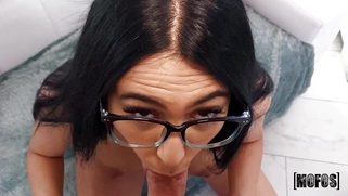 Edible Aubrey is sucking the cock in POV