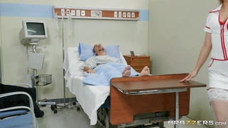 Nurse Carmen Caliente came to her patient and started sucking him