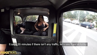 In FakeTaxi, Australian dildo-wielder Aubrey Black (sucking her big tits)