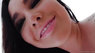 Naturally buxom Karlee Grey teasing us with her big tits and spreading holes