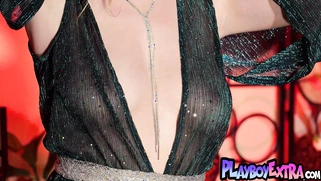 Mischievous teen slips out of her dress