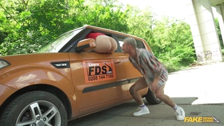 Jennifer Mendez gets her pussy licked in the car