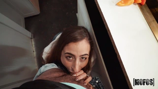 Scarlett Page is sucking cock in POV