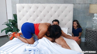 Rayna Rose watches Reagan Foxx sucking Bambino's dick