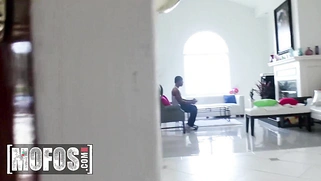 Mia Mayes Shakes Her Ass for Jessy Jones in the Kitchen While Her Boyfriend Is in the Living Room