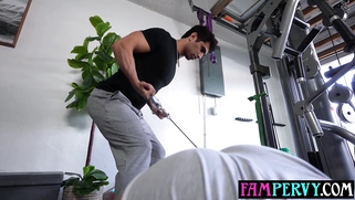 Ebony stepsis greases her stepbros pole