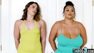 BBW ebony eats a lesbian strangers pussy
