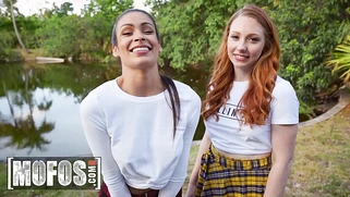 Katana Kombat Takes Her Boyfriend to the Park and Surprises Him with a Threesome with Arietta Adams