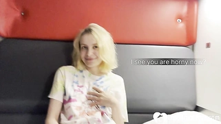 Blonde stepsister invited me to fuck her