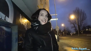 Hot Czech car fuck after public blowjob makes agents cock hard