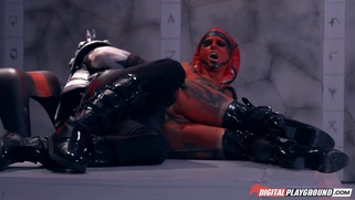 Bif titted Kleio Valentien in sexy black boots gets banged
