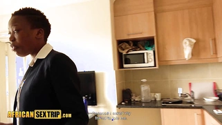 Amateur Black Model RAMMED HARD By Big White Cock Pervy Tourist