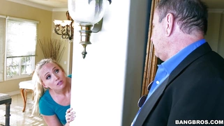 Blonde AJ Applegate was almost caught being fucked