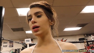 Joseline Kelly Fucks Trainer's Big Cock Next To Her Husband