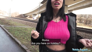 Exciting outdoor blowjobs and horny Italian MILF orgasms in public
