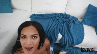Dana Wolf and Alina Belle give hot blowjob in POV