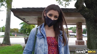 Catalina Ossa is getting picked up outdoors