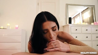 Azul Hermosa gives blowjob in POV
