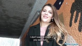 Hot Russian shaven pussy fucked for cash