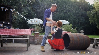 Redhead Ella Hughes is sucking Danny D's huge cock