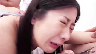 Japanese Teen at MMF 3Some Sex
