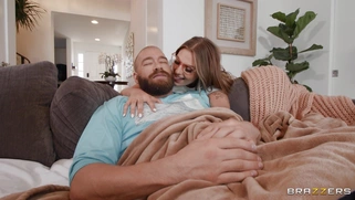 Kenzie Love in glasses gives blowjob to Xander Corvus