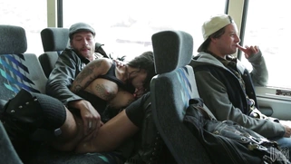 Bonnie Rotten sucks cocks and gets fingered on a bus