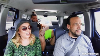 Alexis Fawx is sucking Xander Corvus' dick on the backseat