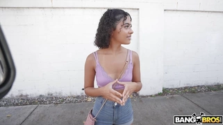 Dani Diaz is getting picked up outdoors