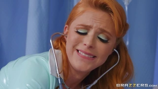 Dr. Markus fingers nurse Penny Pax as she came to her patient