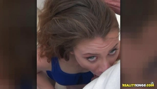 Anya Olsen gives him an extra wet, gagging deepthroat blowjob