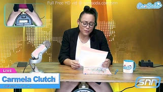 Hot Latina News Anchor Masturbates Live on Air