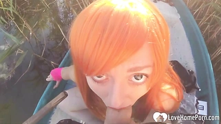 Cosplayer sucks me off by the lake