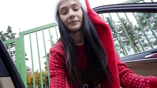 Santa helper Matty Mila Perez public blowjob and big dick pov