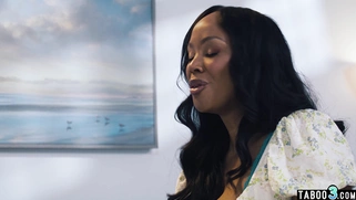 Ebony MILF stepmom takes pity on stepson